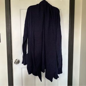 JCrew long navy cardigan, M/L